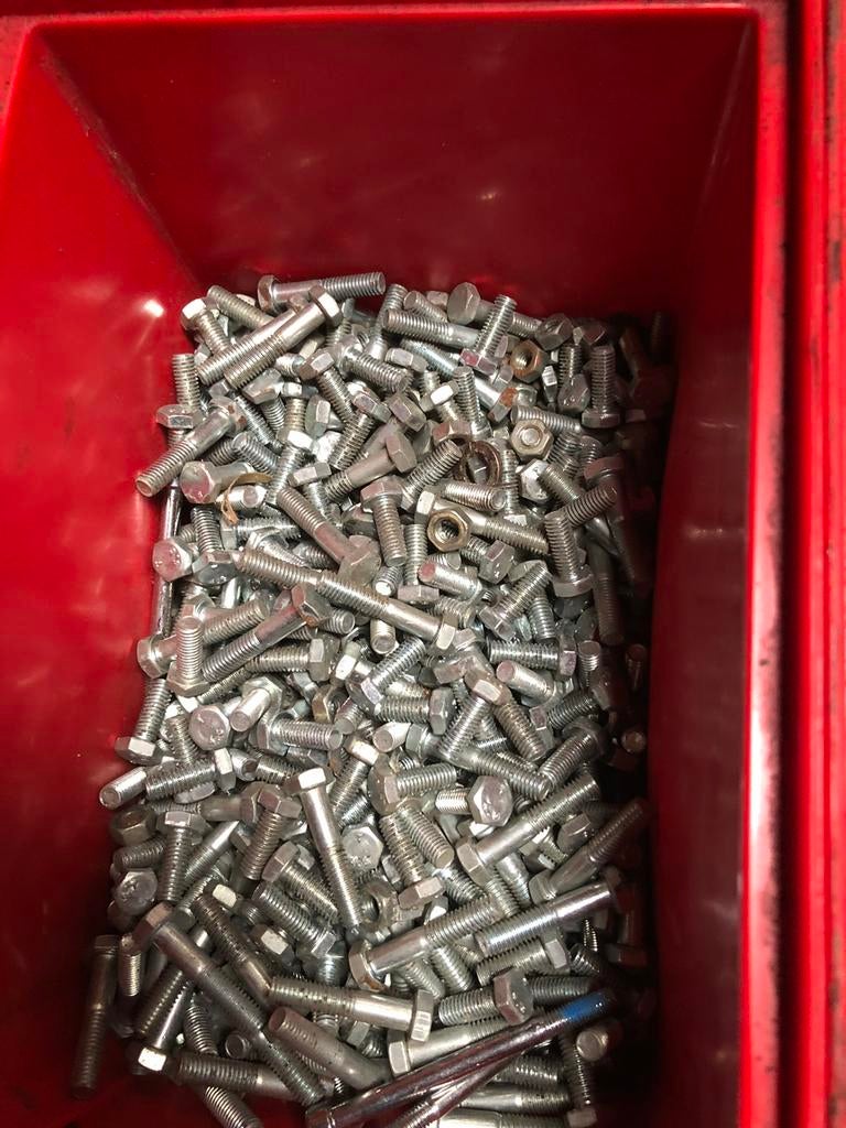 Partijtje bouten en moeren., Ophalen, Nieuw, Minder dan 50 mm, Bouten of Moeren