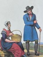 Jonge Boer en Landmeisje (den Bosch) Litho in kleding Litho, Antiek en Kunst, Ophalen of Verzenden