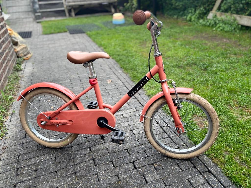 Veloretti kinderfiets 16 inch - Oranje/zalmroze, Ophalen, Gebruikt, 16 tot 20 inch