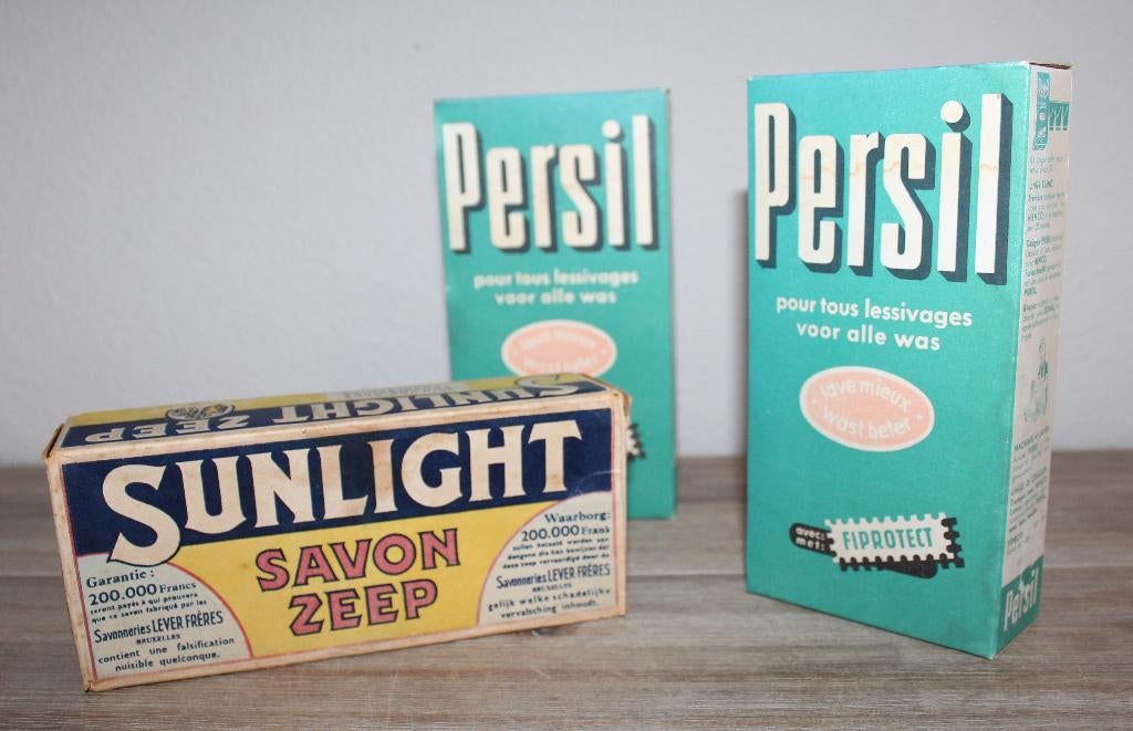 3 x oude verpakkingen Persil en Sunlight zeep 4,50 PER STUK, Ophalen of Verzenden