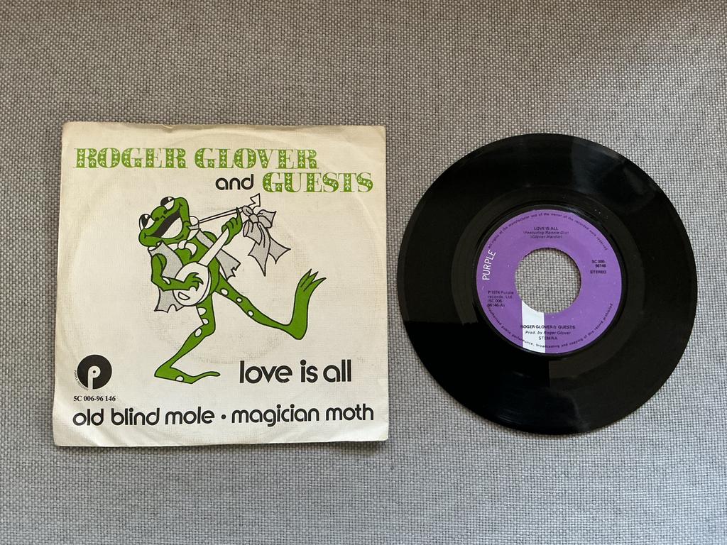 Roger Glover and Guest single vinyl. Love ia all., Ophalen of Verzenden, Zo goed als nieuw, Overige formaten