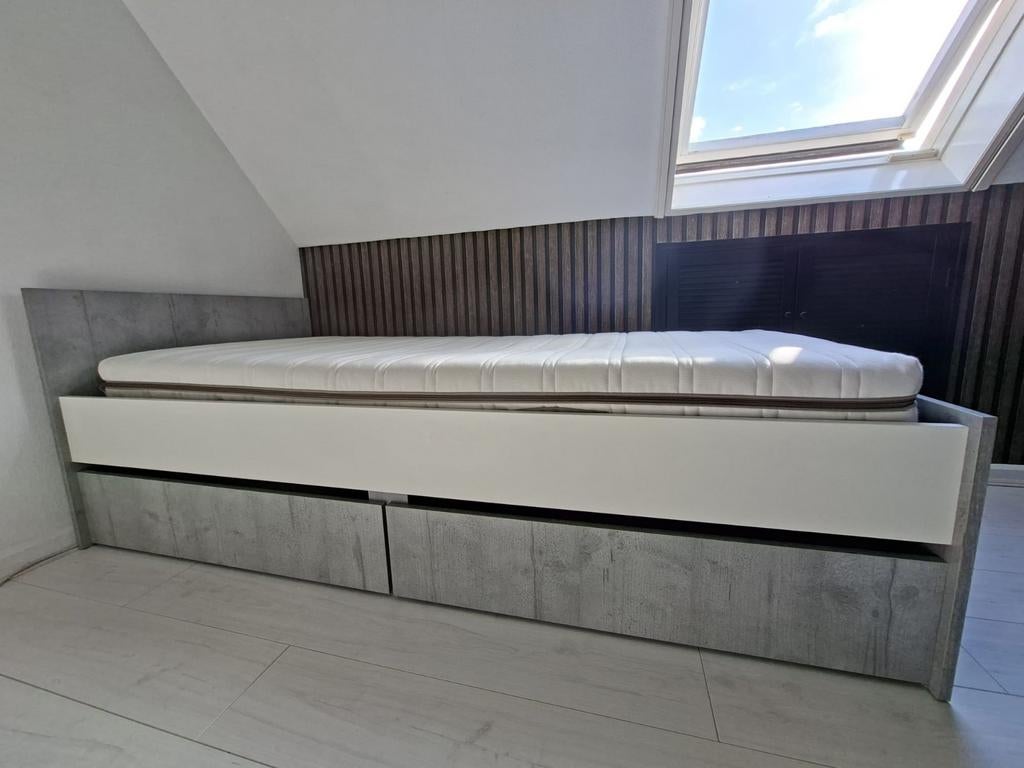 Jysk 1 persoonsbed met twee laden., Ophalen, Gebruikt, 90 cm, Eenpersoons