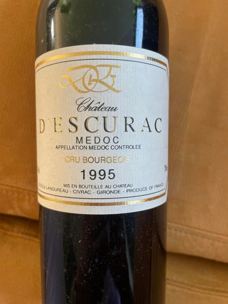Château D'Escurac Médoc 1995 - Uniek Geboortecadeau, Verzamelen, Ophalen, Gebruikt, Frankrijk, Rode wijn