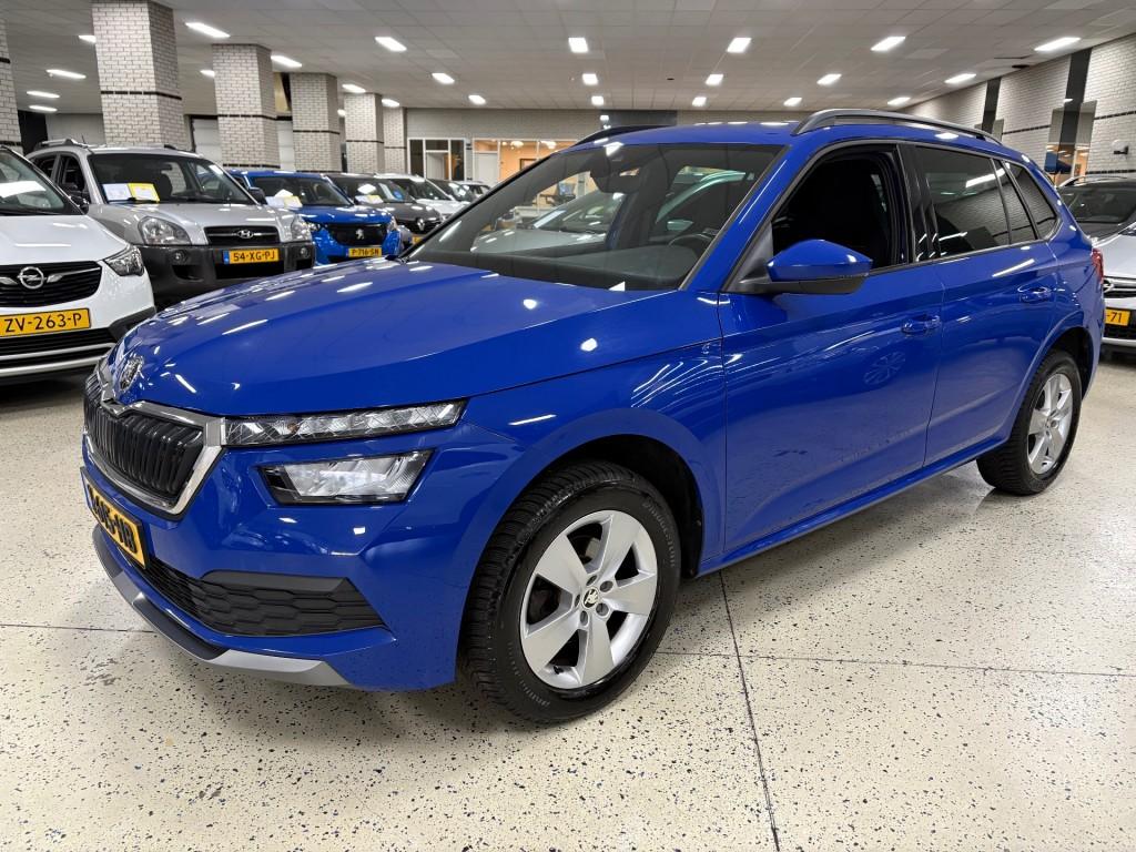 Skoda KAMIQ 1.0 TSI SPORT Automaat  Apple Android Cruise ECC, Auto's, Gebruikt, Parkeersensor, Met garantie (alle), Blauw