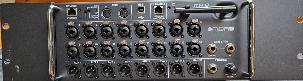 Midas MR18, Muziek en Instrumenten, Mengpanelen, Ophalen of Verzenden, Zo goed als nieuw, 10 tot 20 kanalen
