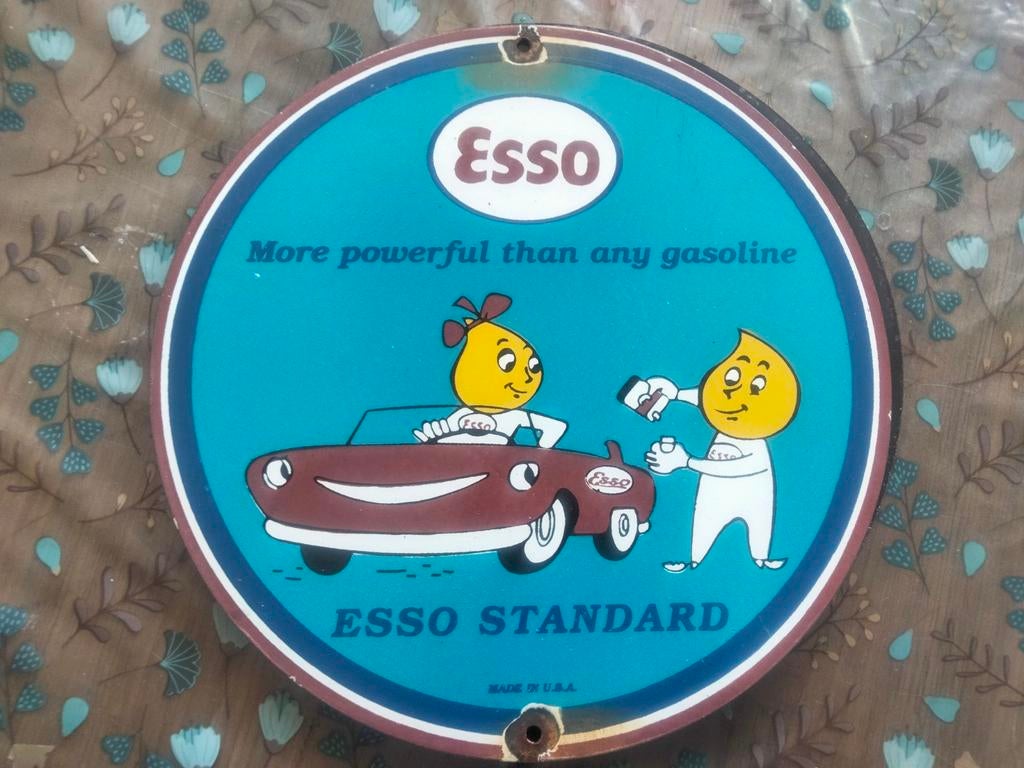 Emaille reclamebord esso, Verzamelen, Merken en Reclamevoorwerpen, Ophalen of Verzenden, Gebruikt, Reclamebord