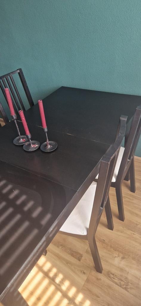 Eettafel met 4 stoelen, Huis en Inrichting, Complete eetkamers, Gebruikt, 4 tot 6 stoelen, Ophalen of Verzenden