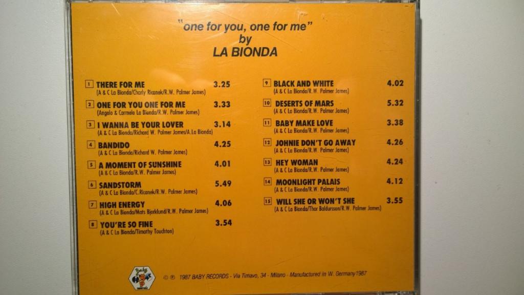 La Bionda - One For You, One For Me, Ophalen of Verzenden, Zo goed als nieuw