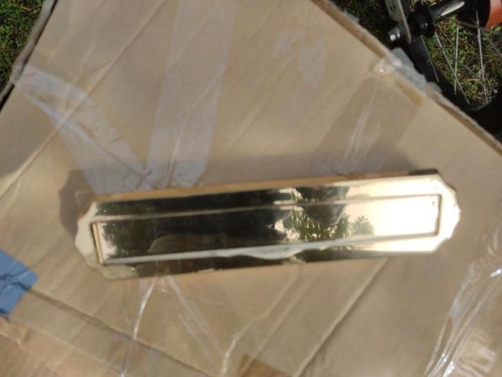 Stevige messing brievenbusklep voor deur, Tuin en Terras, Brievenbussen, Gebruikt, Brievenbusklep, Staal, Ophalen of Verzenden
