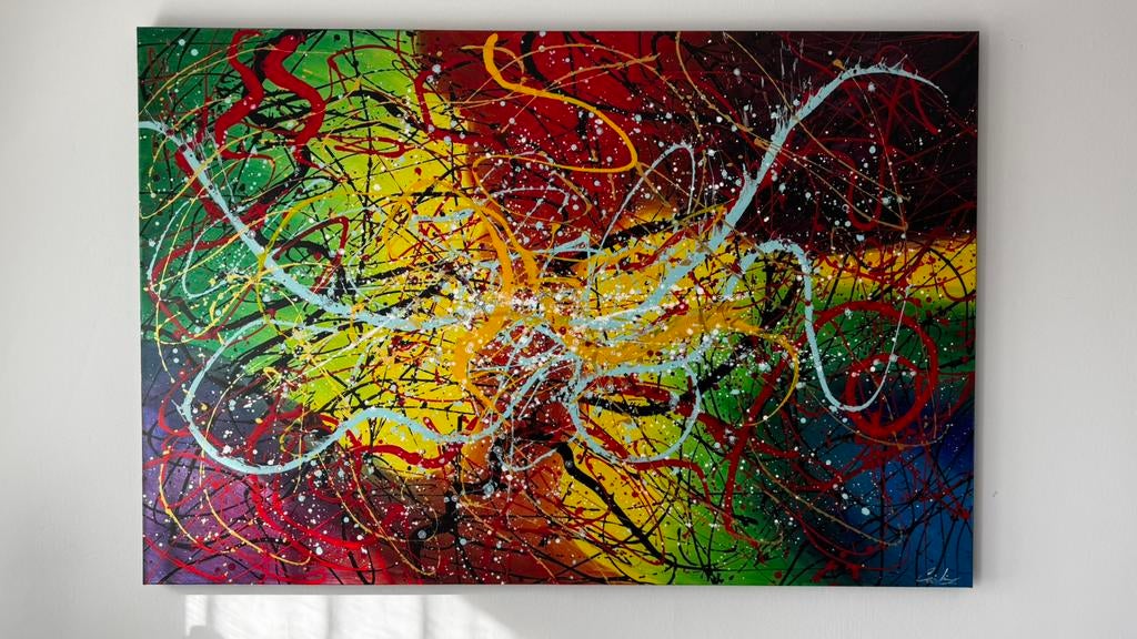 Abstract Schilderij van Deense Studio, Antiek en Kunst, Kunst | Schilderijen | Abstract, Ophalen of Verzenden