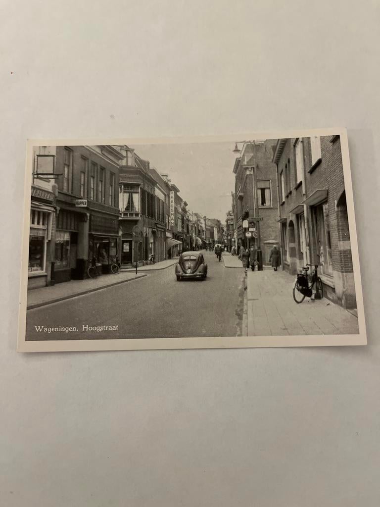 Ansichtkaart Wageningen Hoogstraat  met auto, Ophalen of Verzenden, 1960 tot 1980, Gelderland