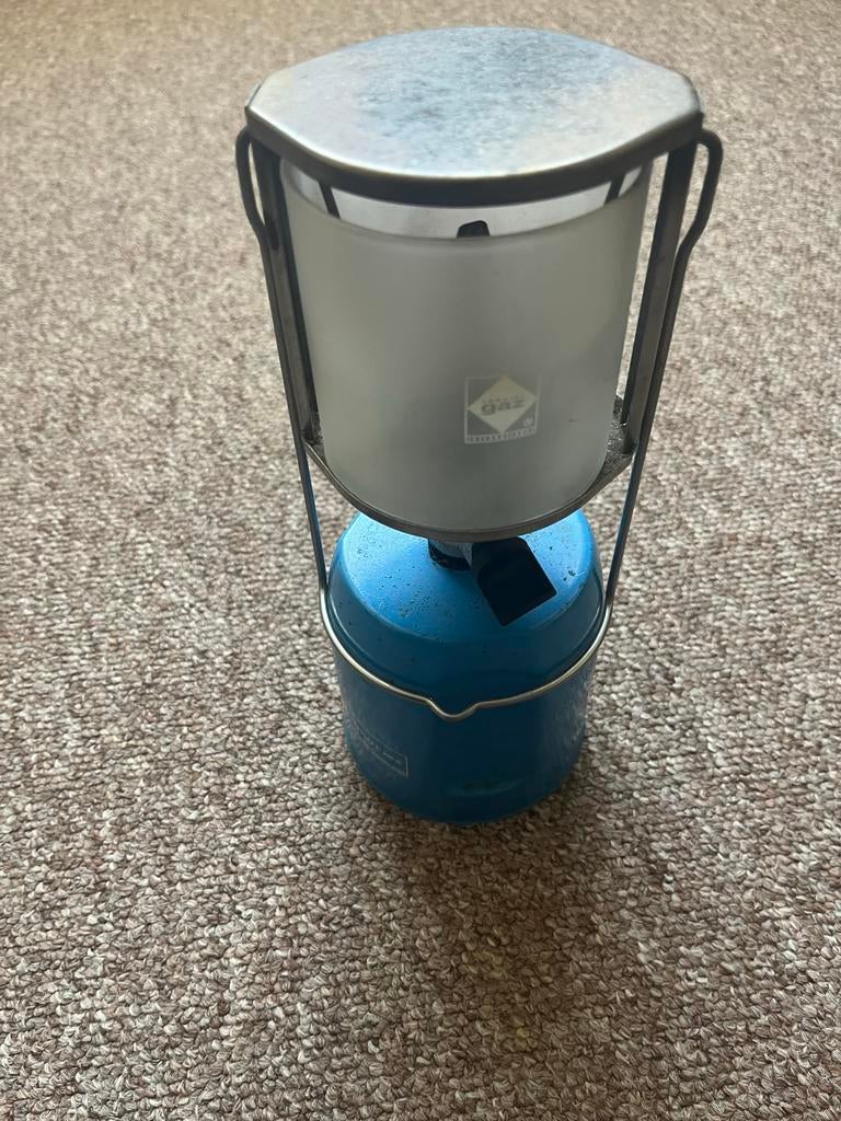 Campingaz Lumogaz C 200 S Gaslamp met vulling en kousjes, Ophalen of Verzenden, Gebruikt