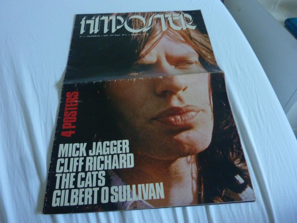 HITPOSTER 1973-M JAGGER-THE CATS-CLIFF-D CASSIDY-O`SULLIVAN, Verzamelen, Tijdschriften, Kranten en Knipsels, Verzenden, 1960 tot 1980