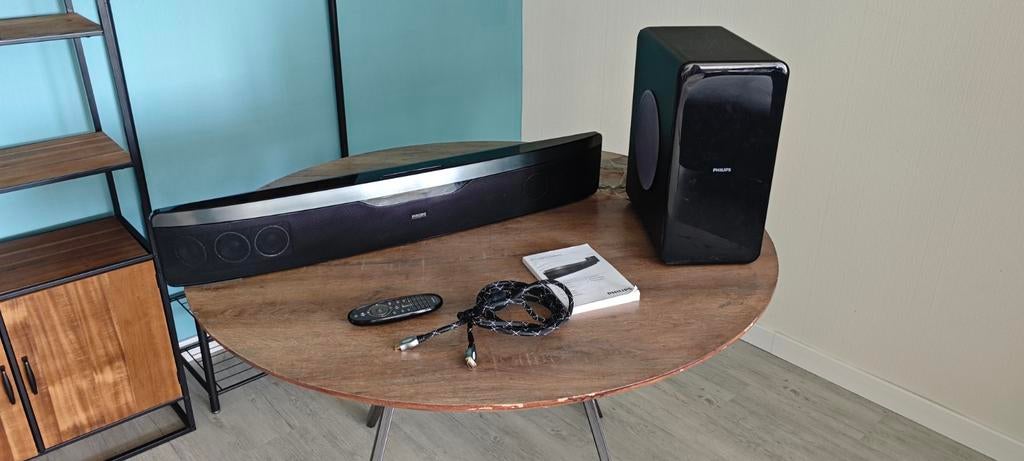 Philips soundbar met cd/blue ray speler en subwoofer, Ophalen of Verzenden, Met externe subwoofer, Gebruikt