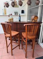 Halfronde inklapbare bar van massief teakhout, Ophalen, Zo goed als nieuw