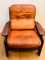 Deense jaren '70 design fauteuil, Ophalen of Verzenden, Gebruikt, Hout, 75 tot 100 cm