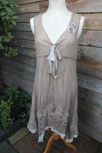 Crushed coffee/ cream Boho jurk Vintage mt S Vaste prijs OPR, Kleding | Dames, Bruin, Verzenden, Zo goed als nieuw, Knielengte