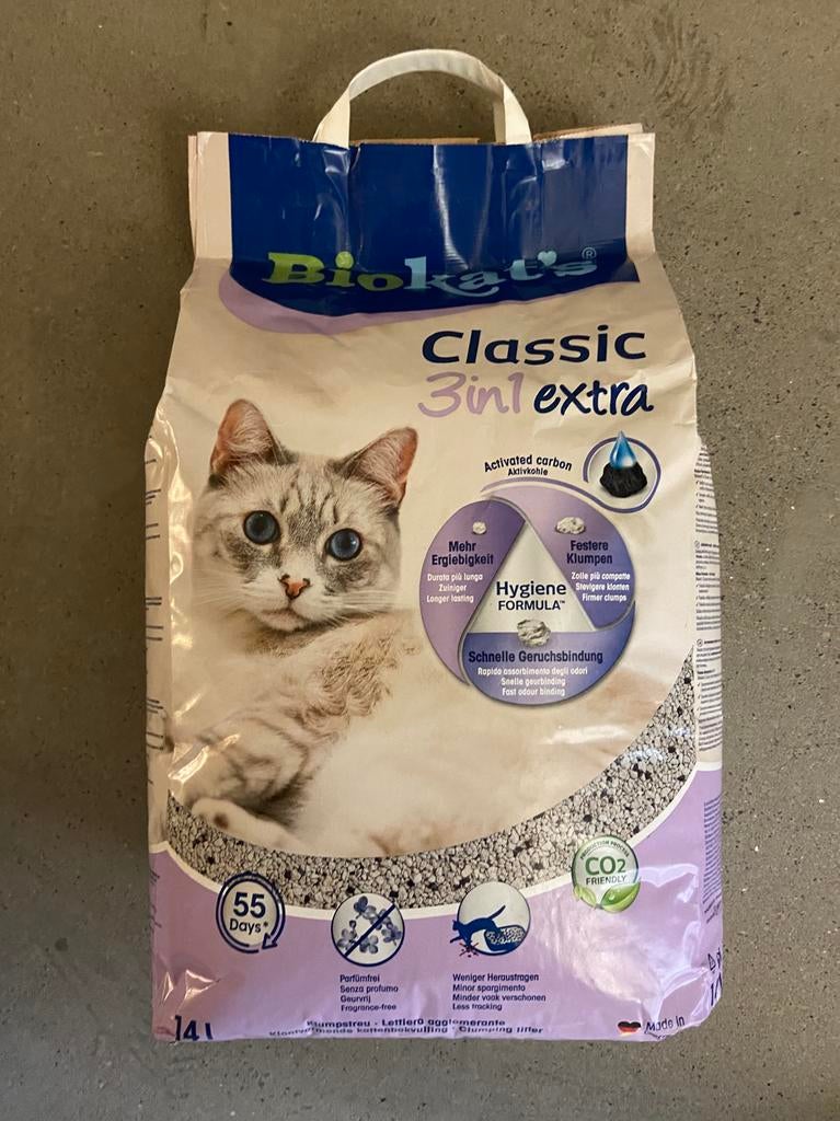 Biokat's Classic Extra 3 In 1 - Kattenbakvulling - 14 l, Ophalen of Verzenden, Zo goed als nieuw