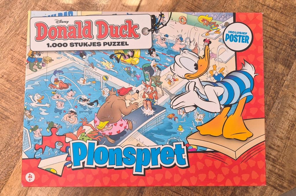 'Donald Duck-Plonspret' Puzzel 1000 stukjes, Ophalen of Verzenden, Meer dan 50 stukjes, Zo goed als nieuw, 6 jaar of ouder