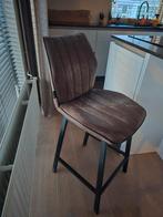 2 barkrukken taupe/donkerbruin, Ophalen of Verzenden, Zo goed als nieuw, 60 tot 90 cm