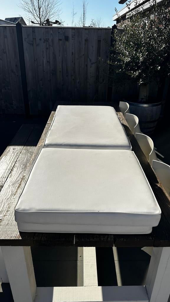 Ligbed kussens kunstleer, Tuin en Terras, Ophalen, Gebruikt, Kunststof