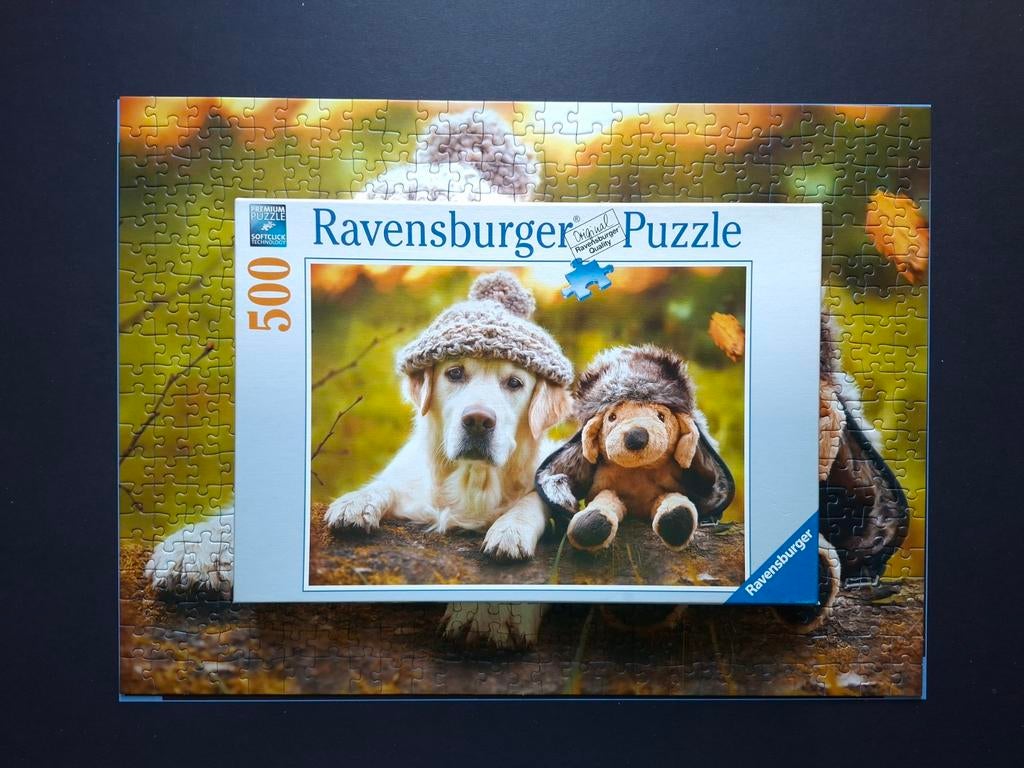 Ravensburger - Hond met muts, Ophalen of Verzenden, 500 t/m 1500 stukjes, Gebruikt, Legpuzzel