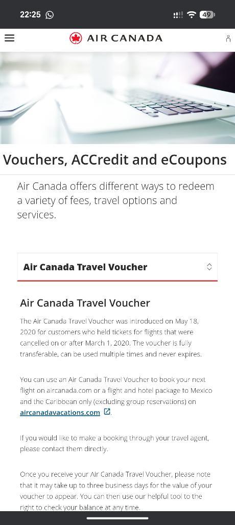 Air Canada eCoupon 600CAD, Tickets en Kaartjes, Trein, Bus en Vliegtuig, Eén persoon, Kortingskaartje, Vliegtuig, Buitenland