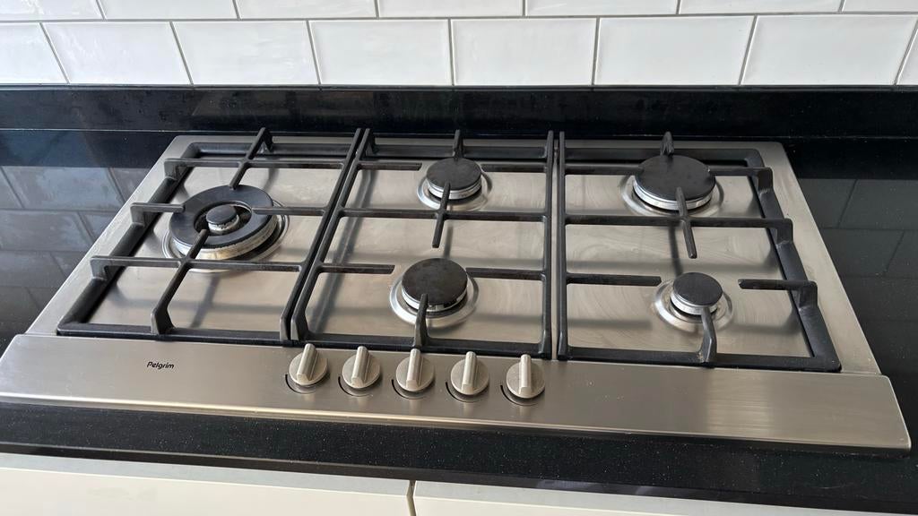 Pelgrim kookplaat en afzuigkap, Witgoed en Apparatuur, Kookplaten, Gebruikt, Ophalen of Verzenden, Inbouw, Gas