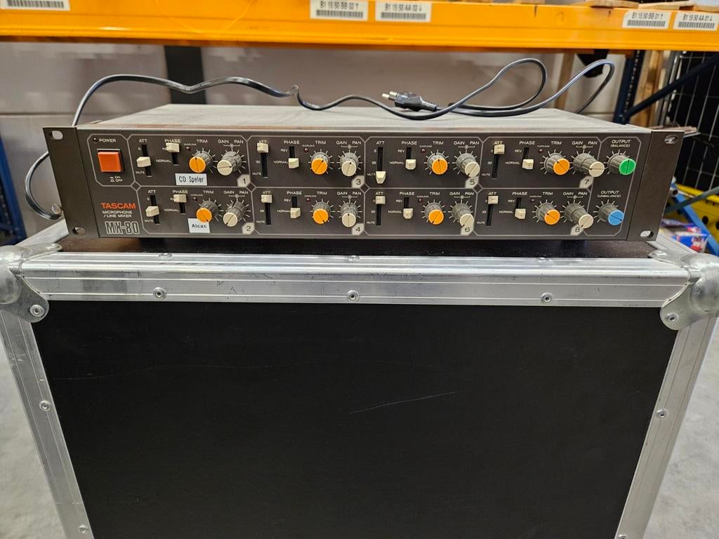 Tascam MX-80 Microfoon Line Mixer, Ophalen, Gebruikt, 5 tot 10 kanalen, Microfooningang