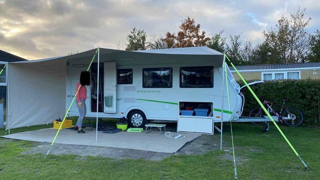 Nette schuifluifel met dikwandige aluminium stokken, Ophalen, Zo goed als nieuw