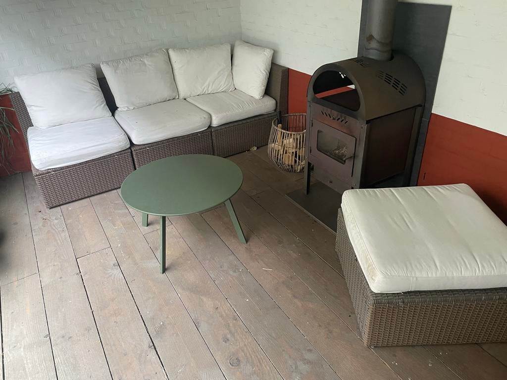 Tuin loungeset met kussens, Tuin en Terras, Ophalen, Gebruikt, 3 zitplaatsen, Loungeset