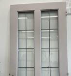 Taupe Jaren 30 deur met glas in lood binnendeur, Ophalen, Binnendeur, 200 tot 215 cm, Glas