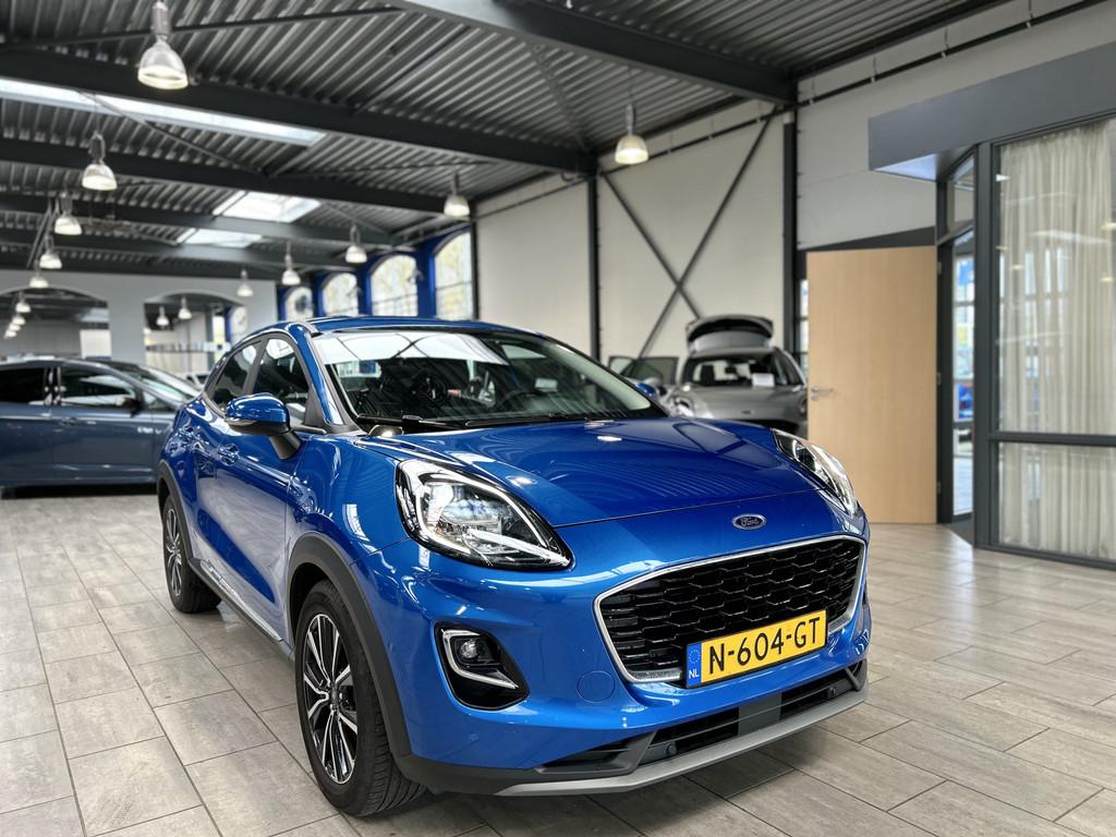 Ford Puma EcoBoost Hybrid 125pk Titanium | 100% dealer onder, Auto's, Ford, Lichtsensor, Blauw, Origineel Nederlands, Bedrijf