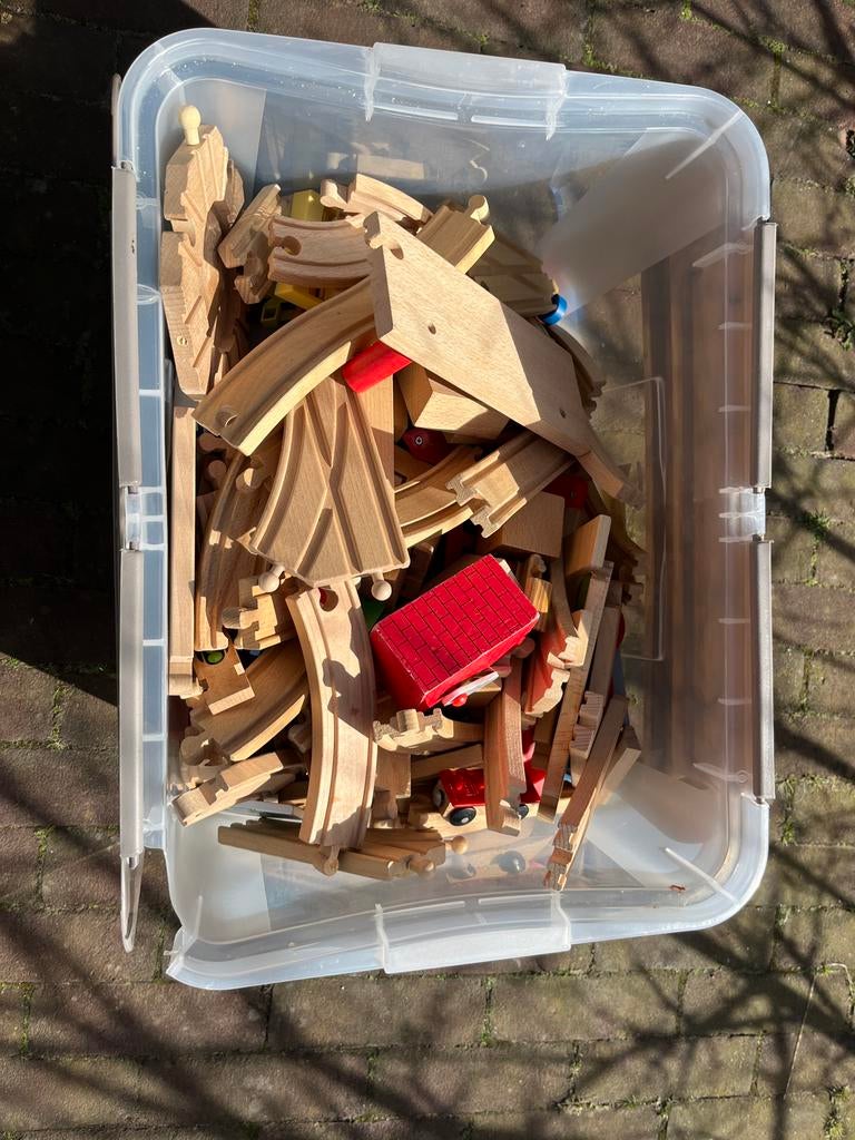 houten treinrails en accessoires, Ophalen, Gebruikt