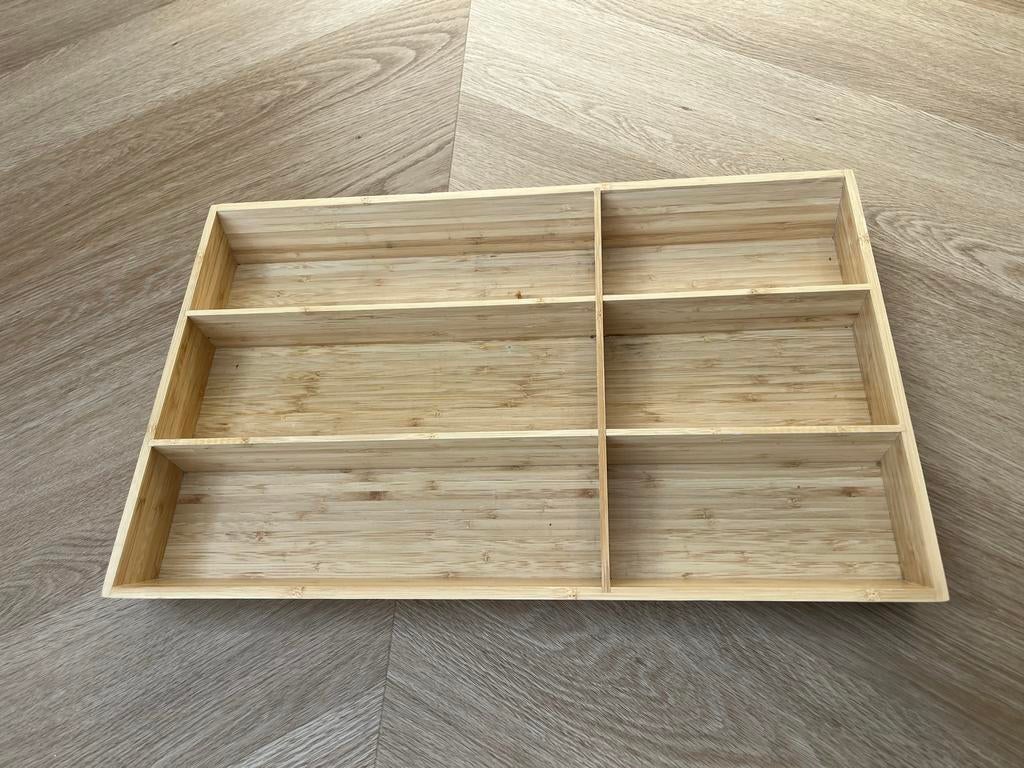 2x Ikea Variera bestekbak bamboe 52x50cm z.g.a.n., Ophalen, Zo goed als nieuw