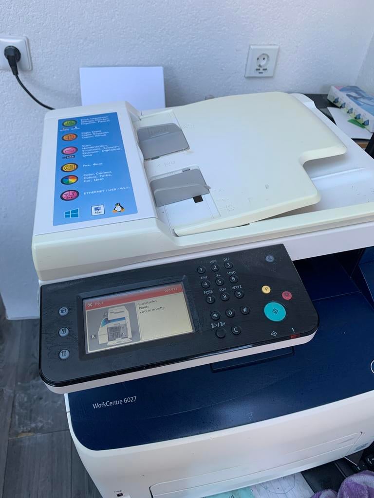 Xerox WorkCentre 6027 All-in-One kleurenprinter, Computers en Software, Printers, Gebruikt, Faxen, All-in-one, Ophalen of Verzenden