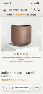 Metalen plantenpot Jort - Bruin met patroon, Tuin en Terras, Bloempotten, Rond, Minder dan 40 cm, Metaal, Ophalen