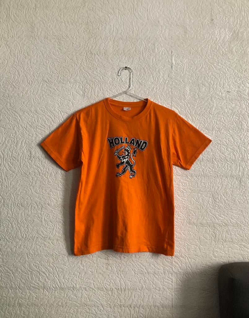 Maat 152 - shirt met HOLLAND print voor / achter - Oranje, Kinderen en Baby's, Kinderkleding | Maat 152, Ophalen of Verzenden