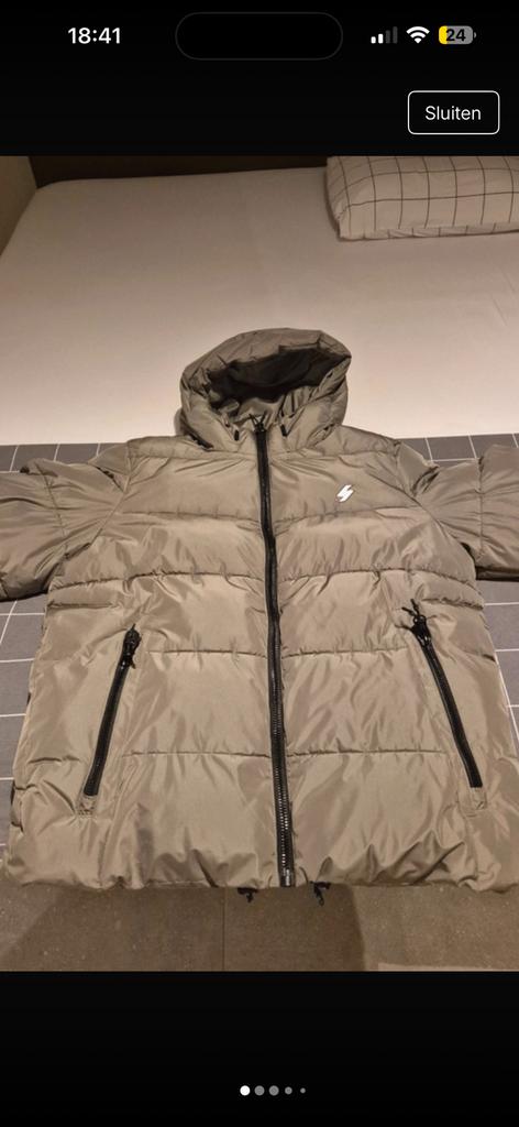 Superdry jas jack donsjas XL, Kleding | Heren, Jassen | Winter, Ophalen of Verzenden, Nieuw, Maat 56/58 (XL), Beige