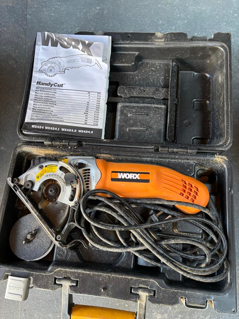 Worx HandyCut Cirkelzaag - Compact en Krachtig, Minder dan 30 mm, Gebruikt, Cirkelzaag, Ophalen of Verzenden