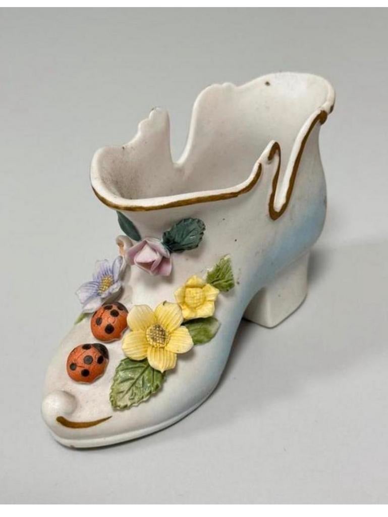 Vintage Victoriaanse bisque porseleinen schoen porselein, Ophalen of Verzenden