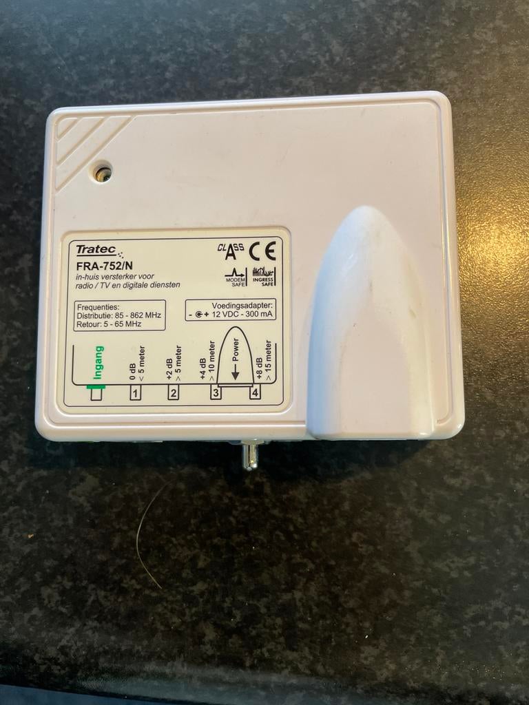 Tratec FRA-752/N antenneversterker voor radio/tv, Ophalen, Gebruikt, Minder dan 2 meter, Overige kabels