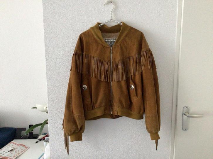 Epiderme Western suède jas maat M/L, Kleding | Dames, Jassen | Zomer, Gedragen, Maat 42/44 (L), Bruin, Ophalen of Verzenden