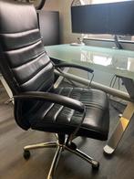 Design glas bureau inclusief 2 stoelen etc., Huis en Inrichting, Bureaus, Ophalen, In hoogte verstelbaar, Gebruikt, Bureau