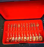 12 zilveren lepeltjes in cassette, Antiek en Kunst, Antiek | Bestek, Ophalen