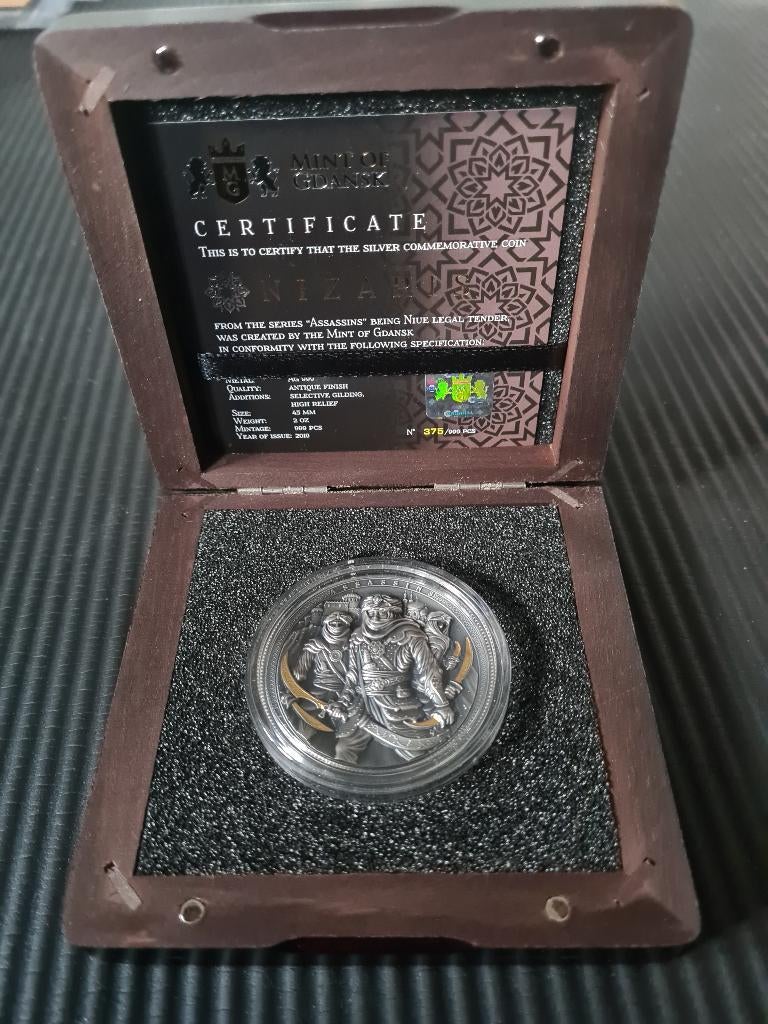 2019 Nizaris Assassins zilver munt, Postzegels en Munten, Edelmetalen en Baren, Ophalen of Verzenden, Zilver