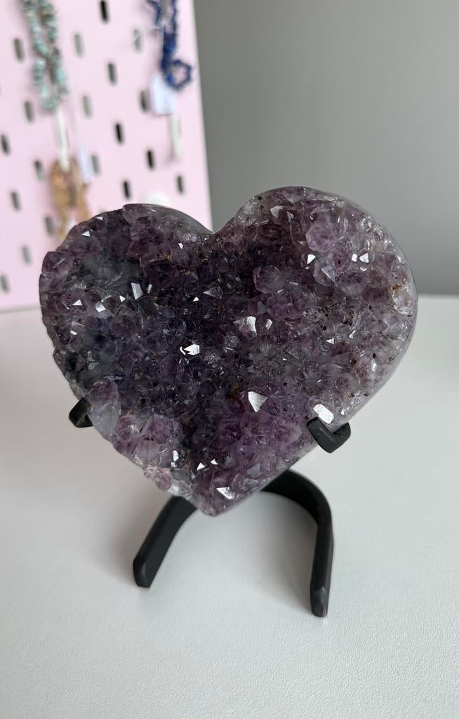 Amethist hart, Verzamelen, Mineralen en Fossielen, Ophalen of Verzenden