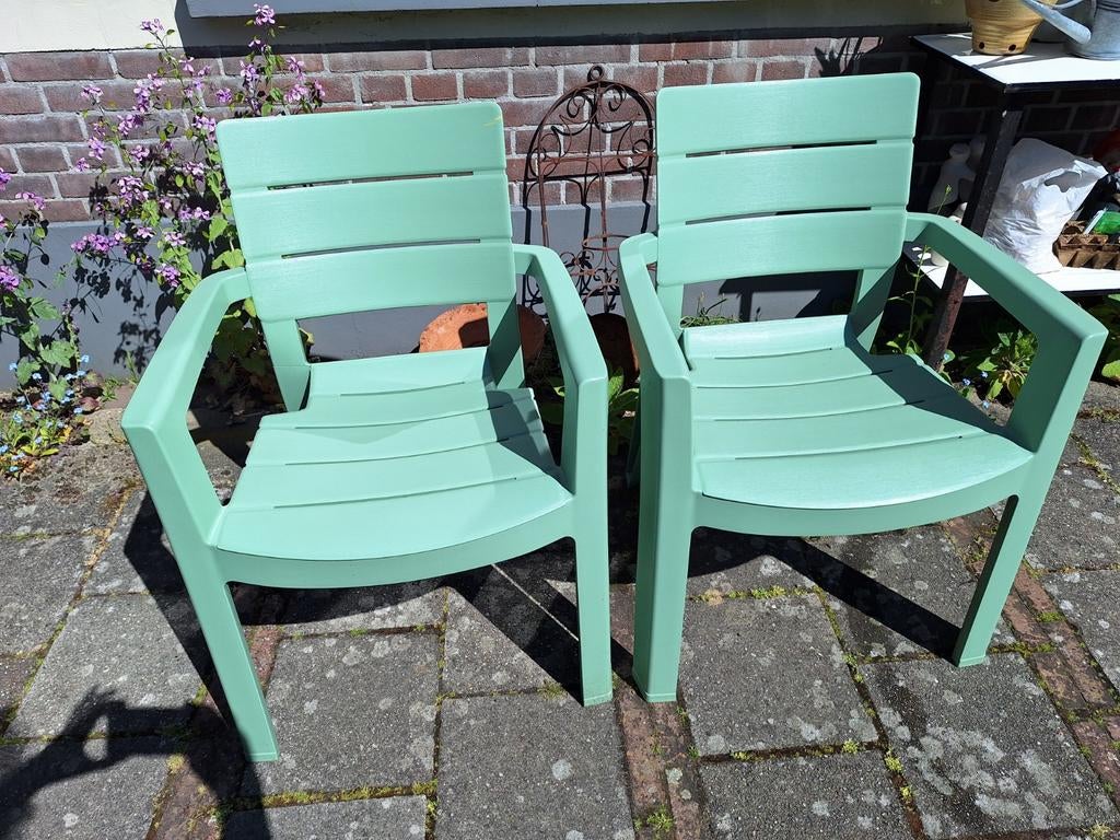 2 alibert tuinstoelen mint groen, Ophalen, Kunststof