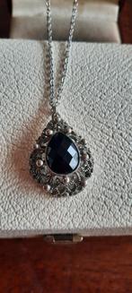 Vintage Victoriaanse ketting  met facetgeslepen zwarte git., Ophalen of Verzenden, Overige materialen, Ketting, Met edelsteen