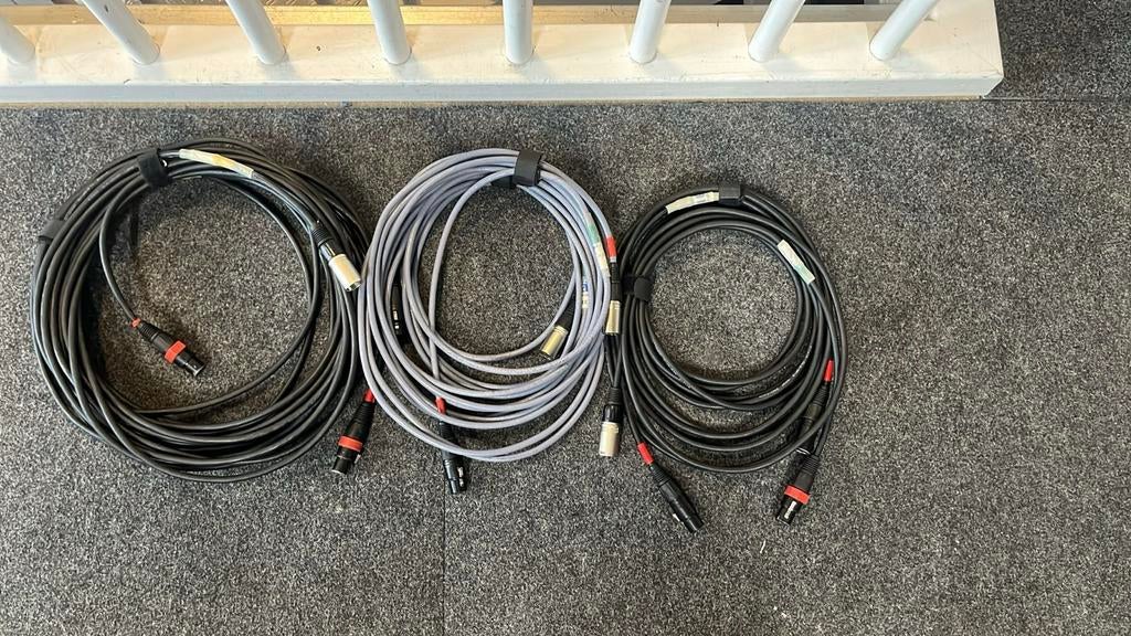 XLR DMX Kabels 5 polig set, Ophalen of Verzenden, Gebruikt, Licht
